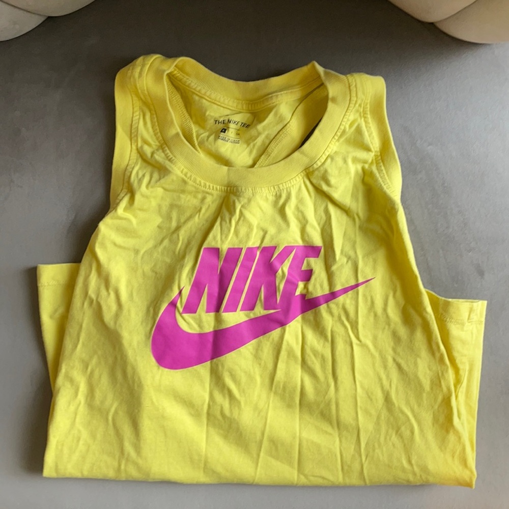 Women’s Yellow Nike Long Racer Back Tank Top Size Small